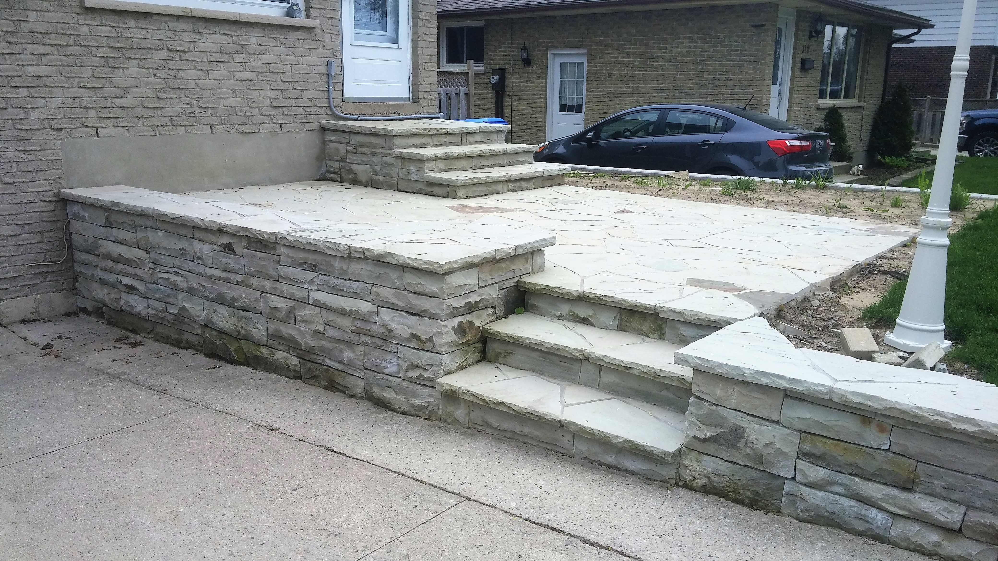 Flagstone steps and walls London Ontario