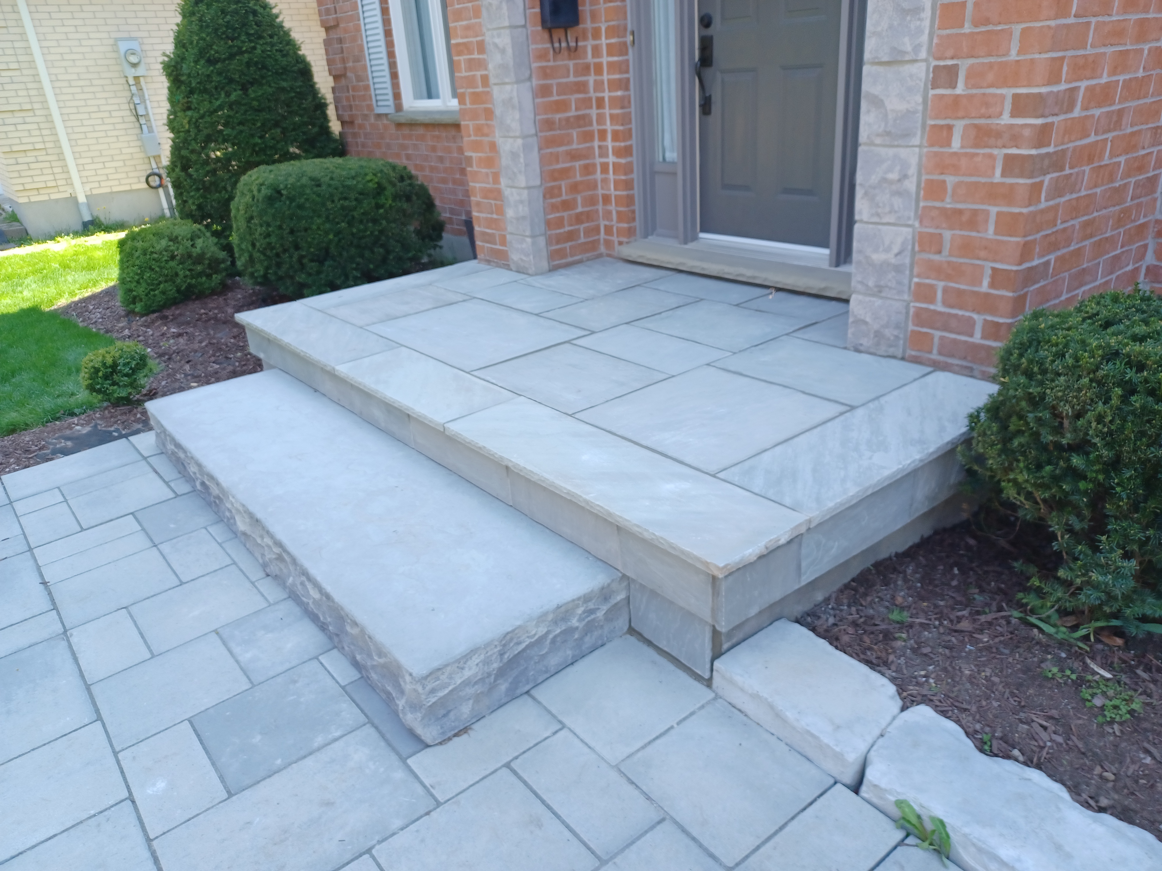 Squarecut stone steps London Ontario